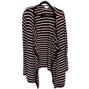 Market & Spruce front cascading stripe cardigan with brown elbow patches